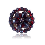 Victorian c. 1870 Bohemian Garnet Rose Gold Cluster Ring