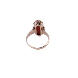 Victorian c. 1900 Sardonyx Rectangular Rose Gold Signet Ring