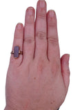 Victorian c. 1900 Sardonyx Rectangular Rose Gold Signet Ring