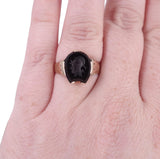 Victorian C. 1890 Neo Classical Warrior Gold Onyx Signet Ring