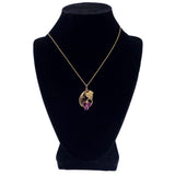 Victorian C. 1870 18K Gold and Three Stone Garnet Grape Pendant Necklace