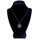 Edwardian C. 1910 Amethyst, Split Seed Pearl and Rose Gold Pendant Necklace