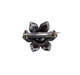 Georgian C. 1780 Black Dot Paste Flower Brooch