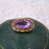 Georgian C. 1800 Foiled Back Amethyst Gold Brooch