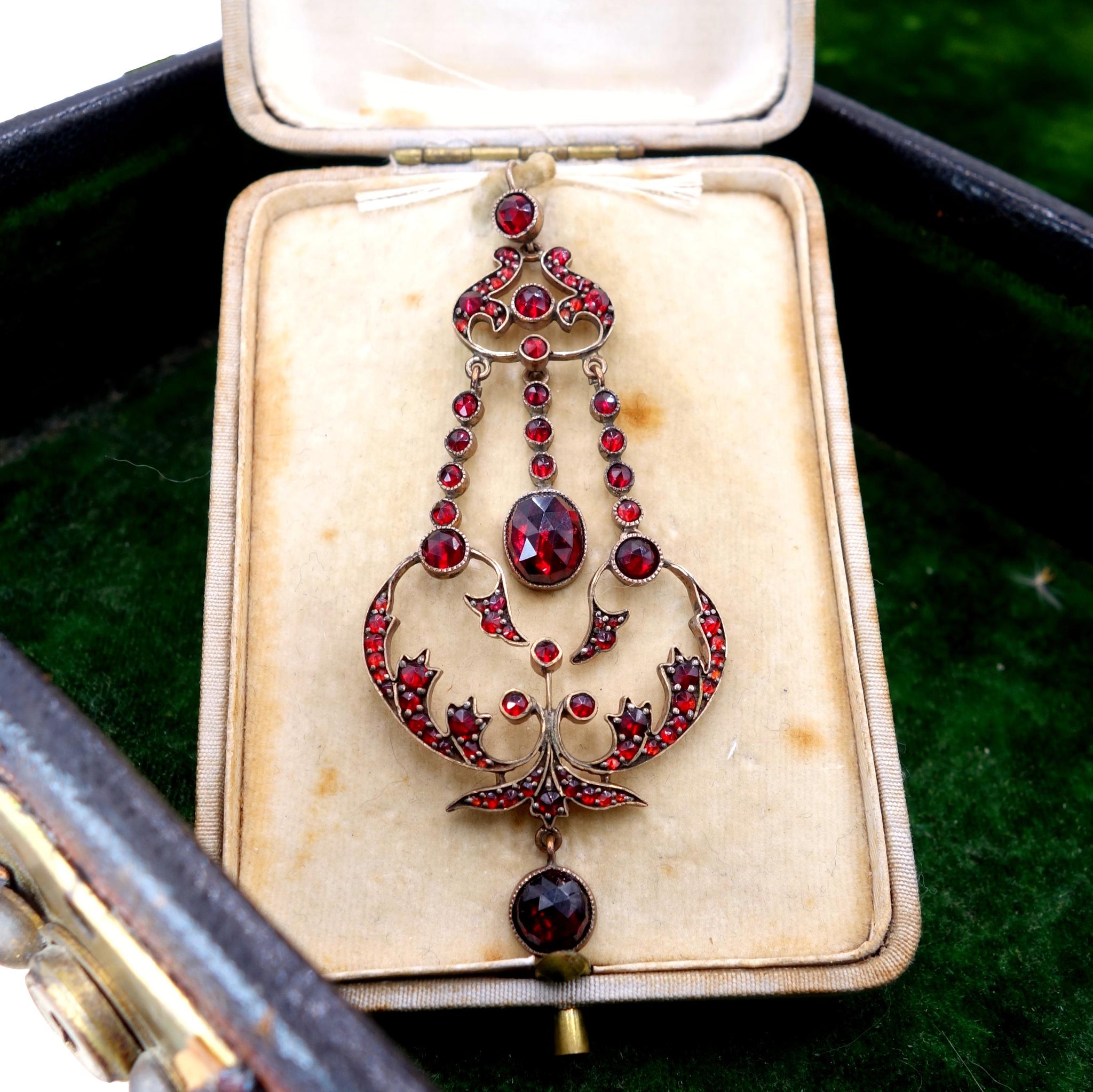 Antique Bohemian garnet jewellery – navette jewellery