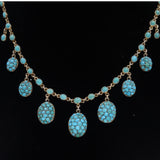 Edwardian C. 1910 Turquoise Pave Necklace