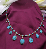 Edwardian C. 1910 Turquoise Pave Necklace