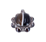 Victorian C. 1880 Banded Agate Locket Pendant