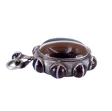 Victorian C. 1880 Banded Agate Locket Pendant