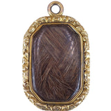 Georgian C. 1787 Gold and Hair Set Mourning Pendant